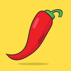 chili pepper. Concept isolated. Flat cartoon style vector