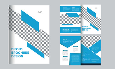 Vector business corporate bifold brochure template design.