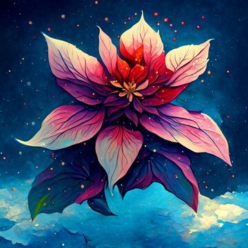 water lily in the night
