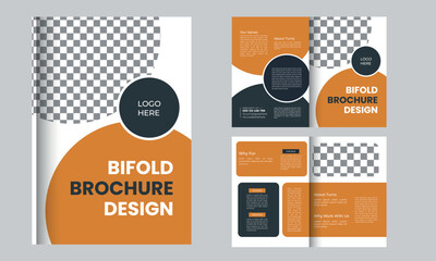 Vector business corporate bifold brochure template design.