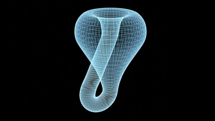 topology geometry mathematical object 3d representation. Also called klein bottle represents a non orientable surface like the mobius strip, universe shape dimension or a continuous surface