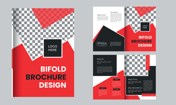 Vector business corporate bifold brochure template design.