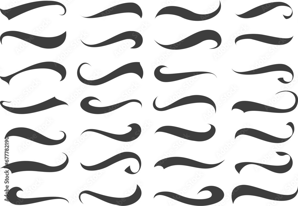 Canvas Prints swash and swoosh tails set