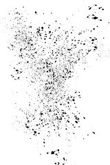 Splashed paint stain, splash texture of small particles. Uneven ink droplets, grunge effect.