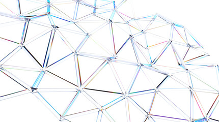 Background design, abstract polygonal wireframe, 3d render