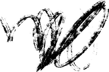 Scribble paintbrush stroke. Abstract artistic shape and spot drawn by hand. Textural grunge brushstroke.