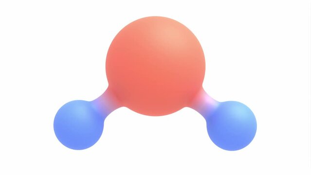 h2o molecular structure rotation, also called water molecule. can be used to represent hydrogen and oxygen atoms, physics and chemistry