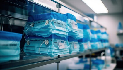 A Collection of Surgical Masks on a Shelf