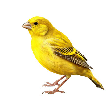 Yellow Canary Bird on Transparent Background
