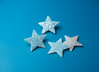 blue christmas background with stars 