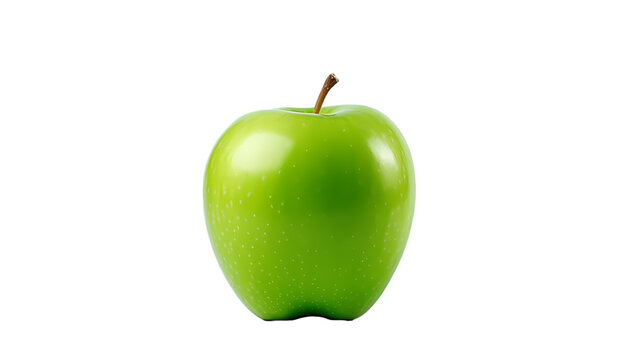 Green apple on transparent background, fruit on white background, fruit commercial photography