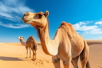 Foto op Plexiglas camel in the desert,ai generated © Veronica