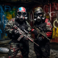 Fototapeta premium Paintball players.