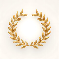 a golden laurel wreath on a white background