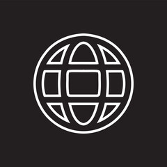 Internet icon vector. Website sign symbol vector. Internet vector icon illustration isolated on black background