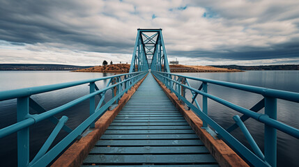 Obraz premium Dramatic bridge over the river