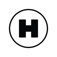 Hospital icon isolate white background vector stock illustration.