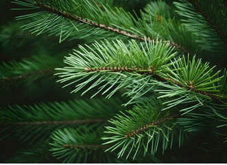 close up image of a christmas fir tree branch
