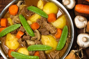 stew with potatoes and vegetables