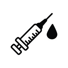 Injection icon isolate white background vector stock illustration.