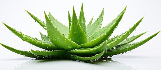 The botanical researcher studied the evergreen plant specifically the aloe recognizing its diverse inflorescence and the health benefits it provides including natural antioxidants and essent - obrazy, fototapety, plakaty