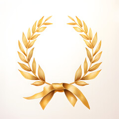 a golden laurel wreath on a white background