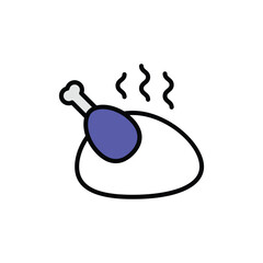 Chicken icon design with white background stock illustration