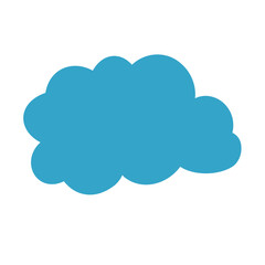 Icon Blue Cloud Cartoon Vector Illustration 