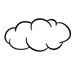 Lines Cloud Doodle Cartoon Vector Illustration 