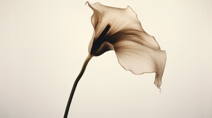  a close up of a flower on a white background with a blurry image of a flower in the background.
