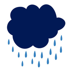 Blue Cloud Rainly Cartoon Vector Illustration 