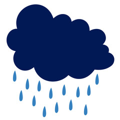 Blue Cloud Rainly Cartoon Vector Illustration 