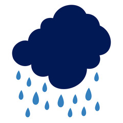 Blue Cloud Rainly Cartoon Vector Illustration 