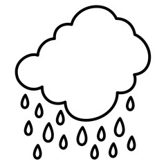 Doodle Lines Cloud Rainly Vector 