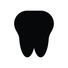 Tooth icon isolate white background vector stock illustration.