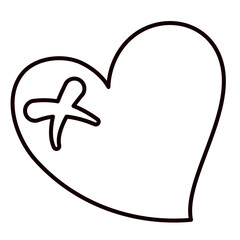 Heartbreak Outline Icon Vector Illustration
