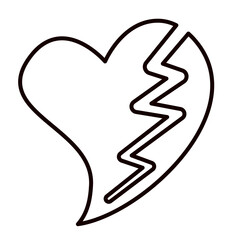 Heartbreak Outline Icon Vector Illustration