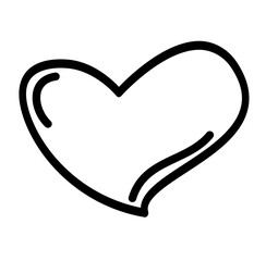 Outline Heart Lobe Icon Black Vector 