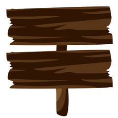 Fototapeta premium Sign Wooden Board Trip Cartoon Vector Illustration 