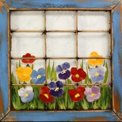 flowers in a frame