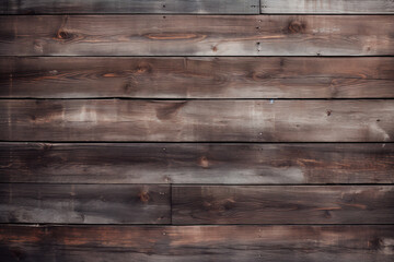 Captivating texture of aged, dry, and rough dark wooden boards, exhibiting a blend of gray and brown shades. Ideal as a wood background wallpaper.