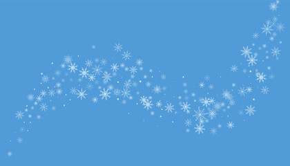 Christmas background. White delicate snowflakes on a blue background. New Year's holiday design