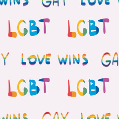 seamless pattern LGBTQ Pride Parade Set. Vector illustration of a gay pride parade. A group of people participating in the Pride parade. LGBT community