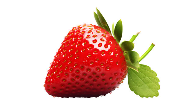 Strawberries on transparent background, fruit on white background, fruit commercial photography