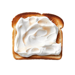 Toast with Marshmallow Cream Isolated on a Transparent Background