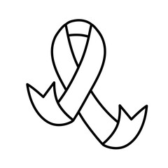 Flat Ribbons Cancer Lines Style Vector Illustration 