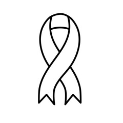 Flat Ribbons Cancer Lines Style Vector Illustration 