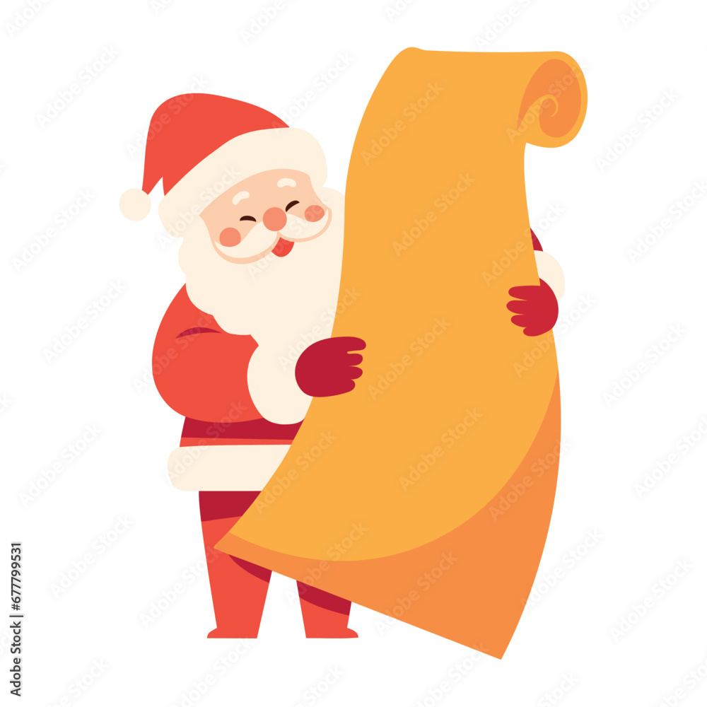 Canvas Prints santa claus read wish list