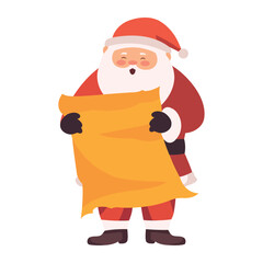 santa claus holding wish list