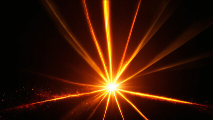 Overlay, flare light transition, effects sunlight, lens flare, light leaks. High-quality stock image of warm sun rays light effects, overlays or Goldenrod Yellow flare isolated on black background for